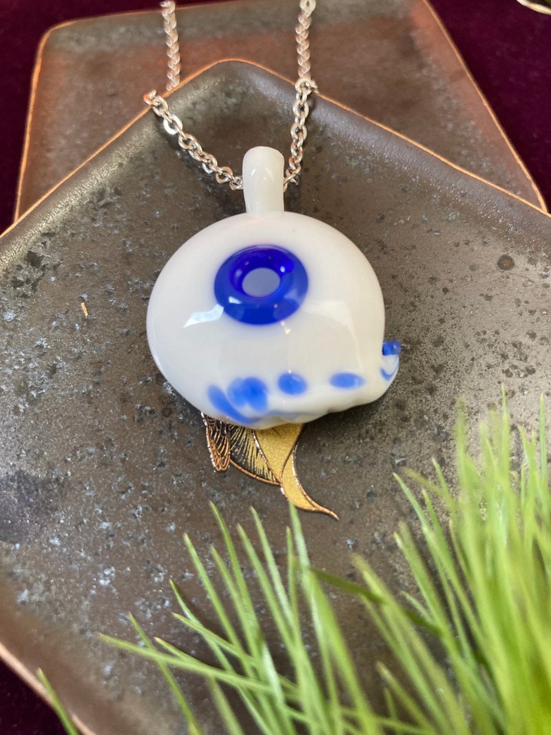 防疫~項鍊精油鍊~幸福雲-- 藍色 - 項鍊 - 琉璃 藍色