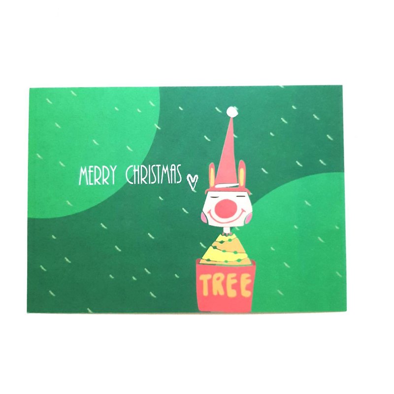 |ポストカード|あなたは木にはなりません/ 008クリスマスカード - カード・はがき - 紙 グリーン