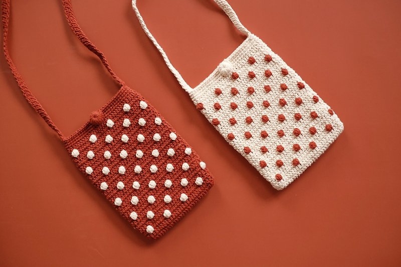 Holiday Picknit │ Polka Dots Purse - Messenger Bags & Sling Bags - Cotton & Hemp 