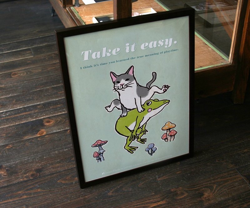 take it easy poster - โปสเตอร์ - กระดาษ สีเทา