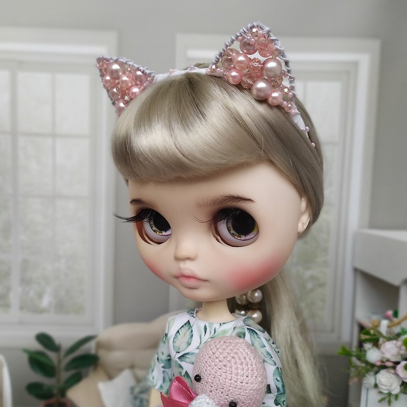 Custom Blythe cat headband Doll accessories OOAK Blythe outfit Pullip clothes