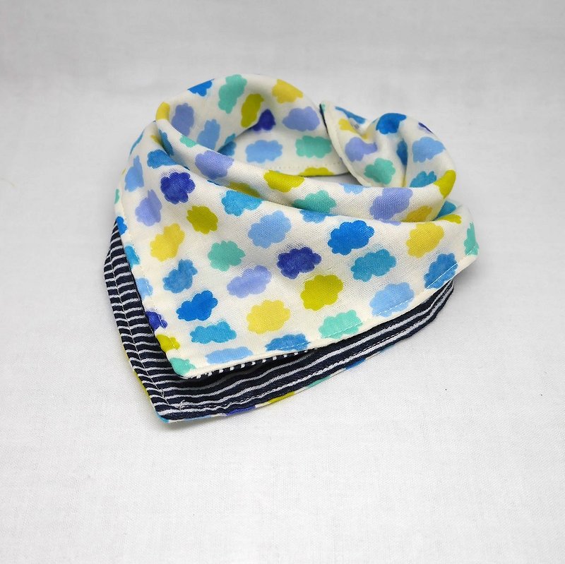 Japanese Handmade 6-layer-gauze Baby Bib - Bibs - Cotton & Hemp Blue