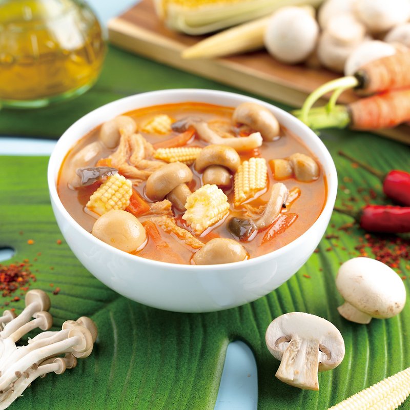 タイの辛くて酸っぱいキノコのスープ300G-ベジタリアン - レトルト食品 - その他の素材 