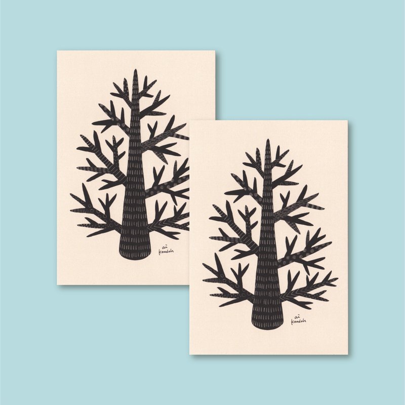 Postcard【branches】2 pieces set - การ์ด/โปสการ์ด - กระดาษ สีดำ