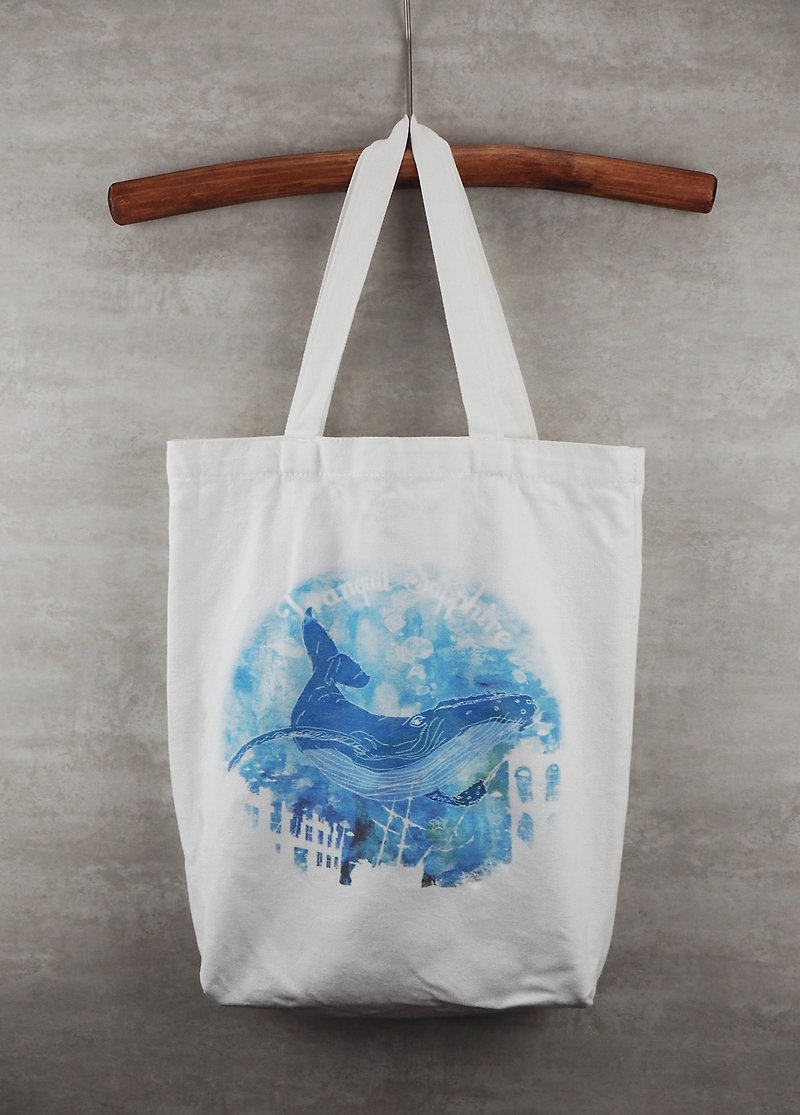 Digital Printed Tote Bag – UMI - กระเป๋าถือ - ผ้าฝ้าย/ผ้าลินิน ขาว