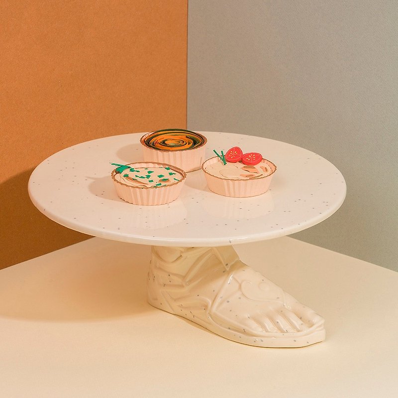 古羅馬風蛋糕盤 - 盤子/餐盤/盤架 - 陶 白色