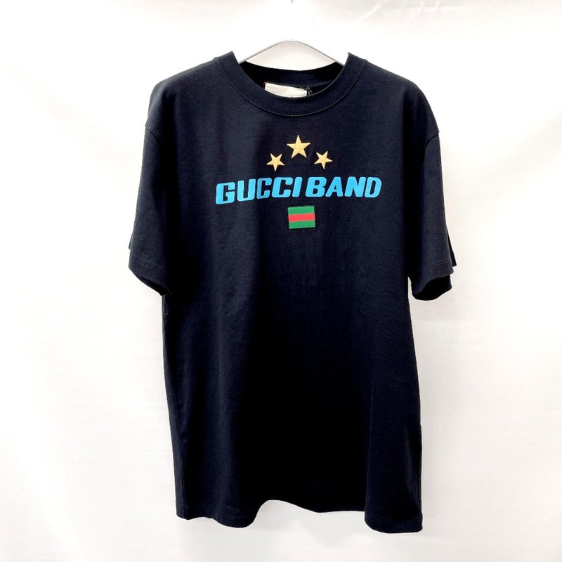 【日本直送 中古美品】グッチ GUCCI 半袖Tシャツ コットン ブラック GUCCIBAND 未使用品 - 女 T 恤 - 棉．麻 黑色