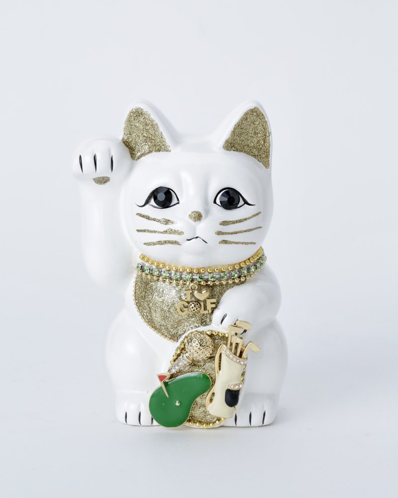 ゴルフキャット - 擺飾/家飾品 - 陶 白色