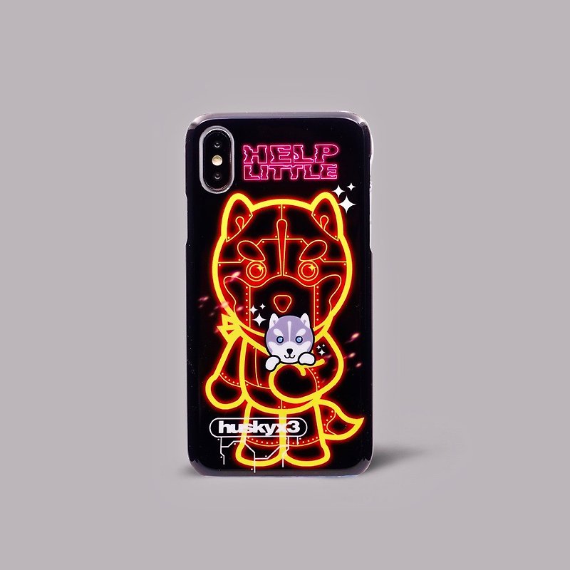 iPhone XS/X HuskyX3 Dog ultra-thin double-sided printed phone case boyfriend phone case gift - Phone Cases - Plastic Black