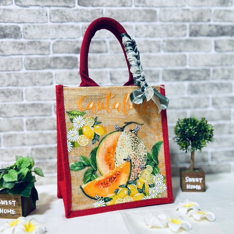 【手工製作】番茄濃湯 – 胭脂紅 – 現代拼貼小提袋 - 手提包/手提袋 - 棉．麻 多色