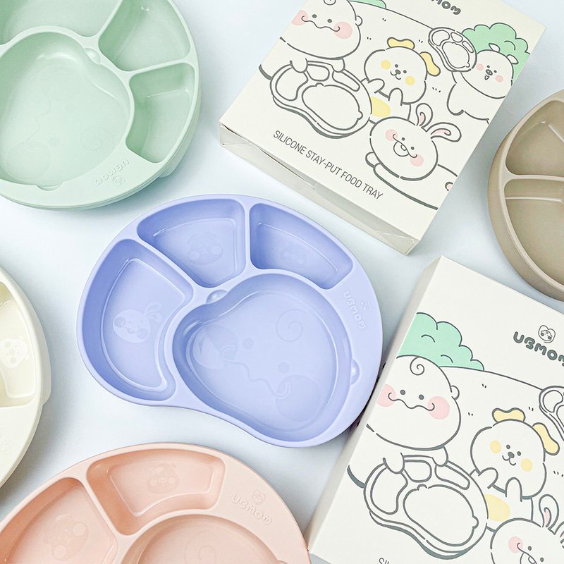 【Korea UBMOM】Baby Silicone Suction Cup Dinner Plate (with Lid) - Children's Tablewear - Silicone 