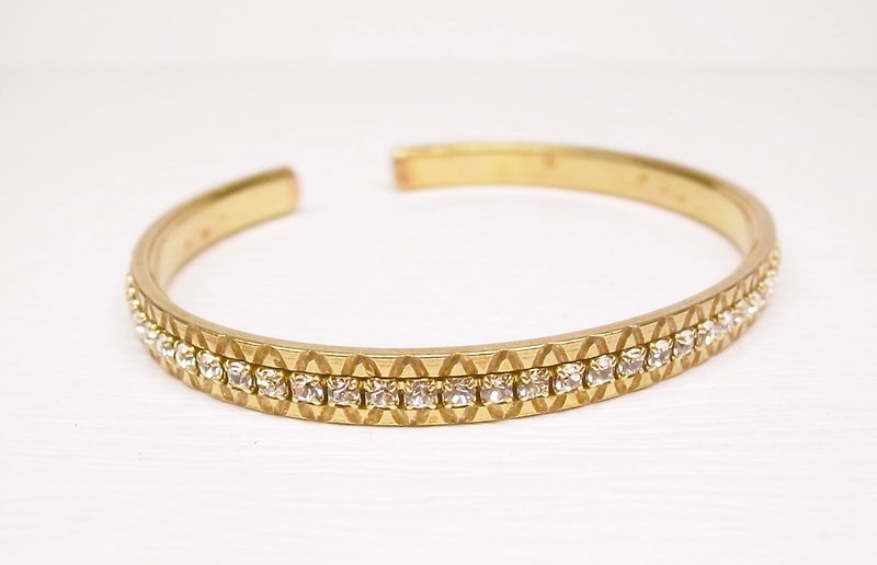 "Ermao Silver" whole row of zircon fine edition brass bracelet (female section) Valentine's Day (for hand Wai XS ~ M number) - สร้อยข้อมือ - โลหะ 