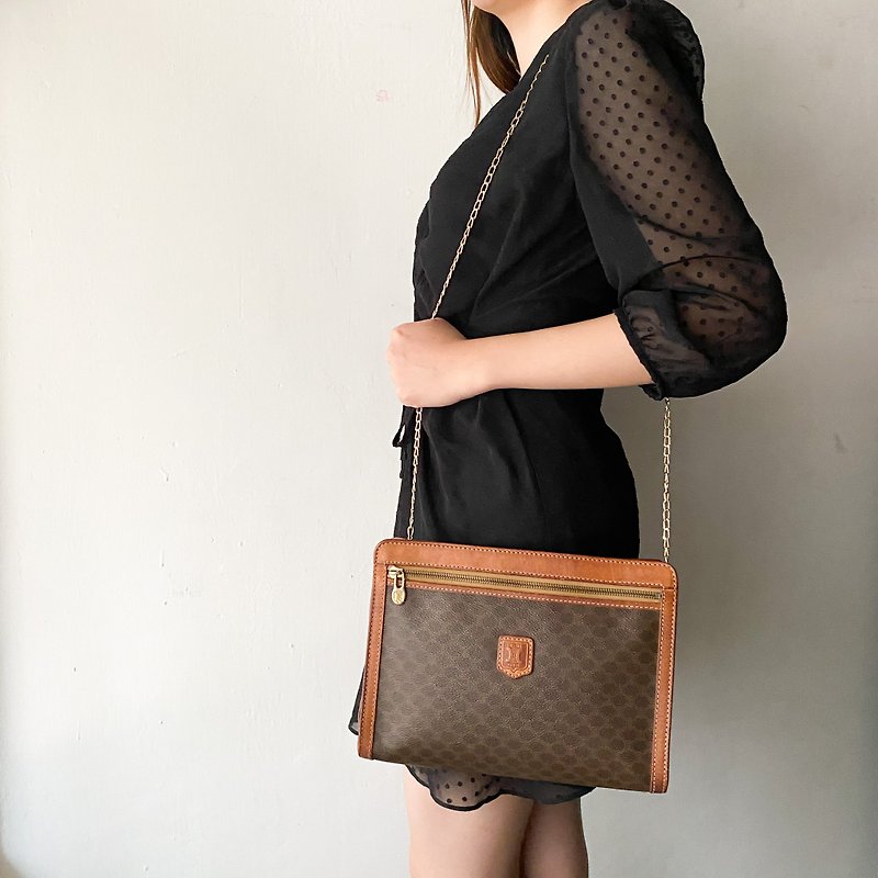 Second-hand bag Celine Celine| Brown brown presbyopia|Slant bag|Shoulder bag|Handbag|Christmas gift - Handbags & Totes - Genuine Leather Brown