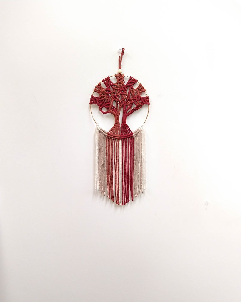 Macrame Wall Hanging Bohemian style wall hanging [Tree of Life] - Wall Décor - Cotton & Hemp Red