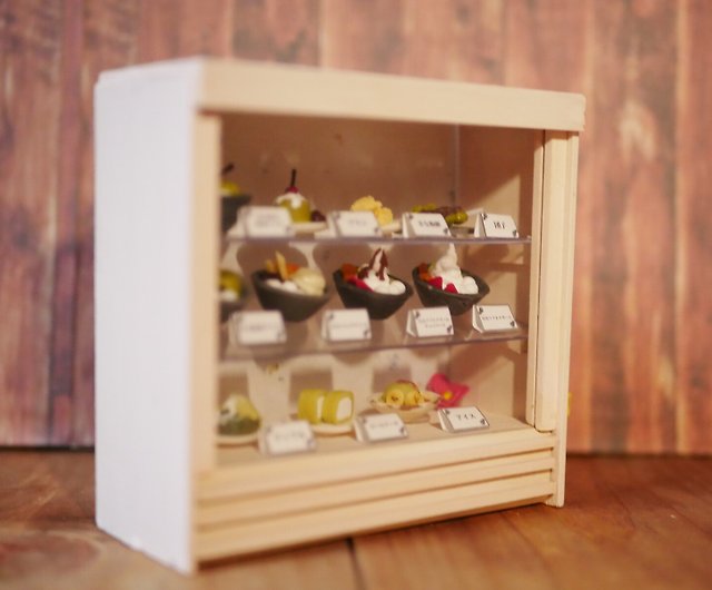 ミニチュア和菓子スイーツショーケース桜色 - ショップ miniature 