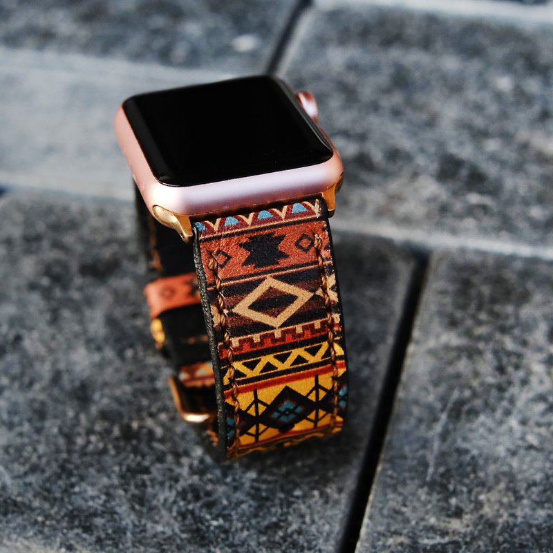 Apple Watch Band Brown Totem Series,Apple Watch Strap, 38mm, 42mm, 40mm, 44mm - Watchbands - Genuine Leather Brown