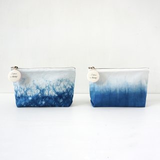 S.A x Sparkle/ Spruce Forest, Indigo dyed Handmade Natural Pattern Cosmetic Case