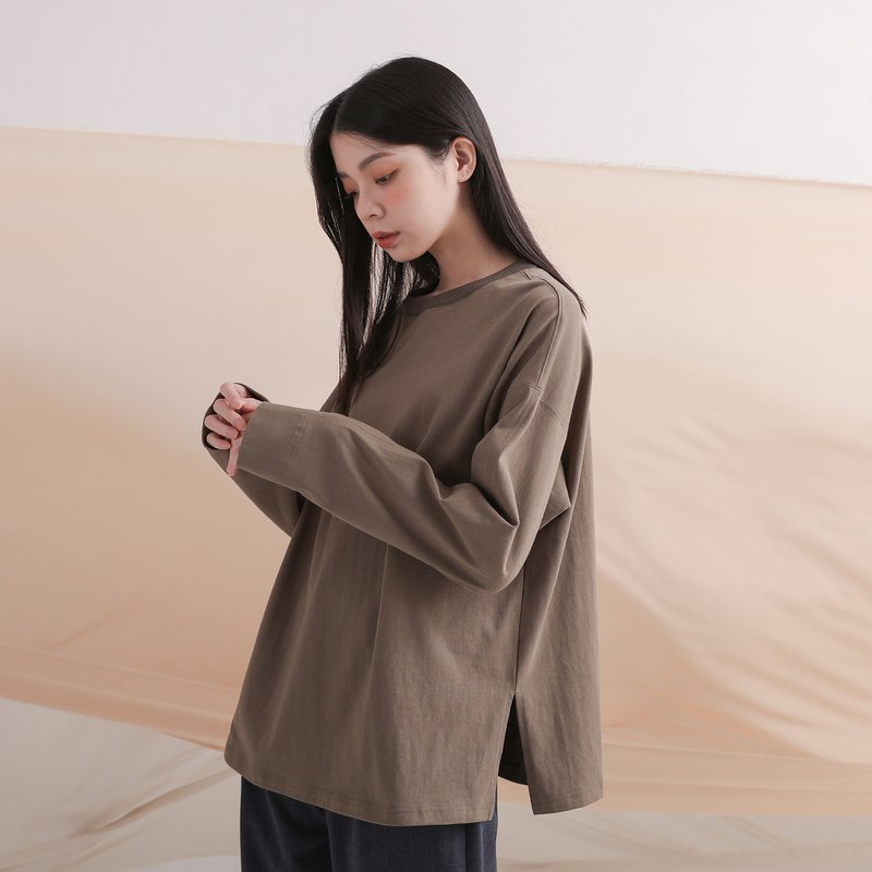 //SUMI x WEARMACAU//Qiyuan_起源素面上衣_21AF001_橄欖綠 - 女上衣/長袖上衣 - 棉．麻 多色