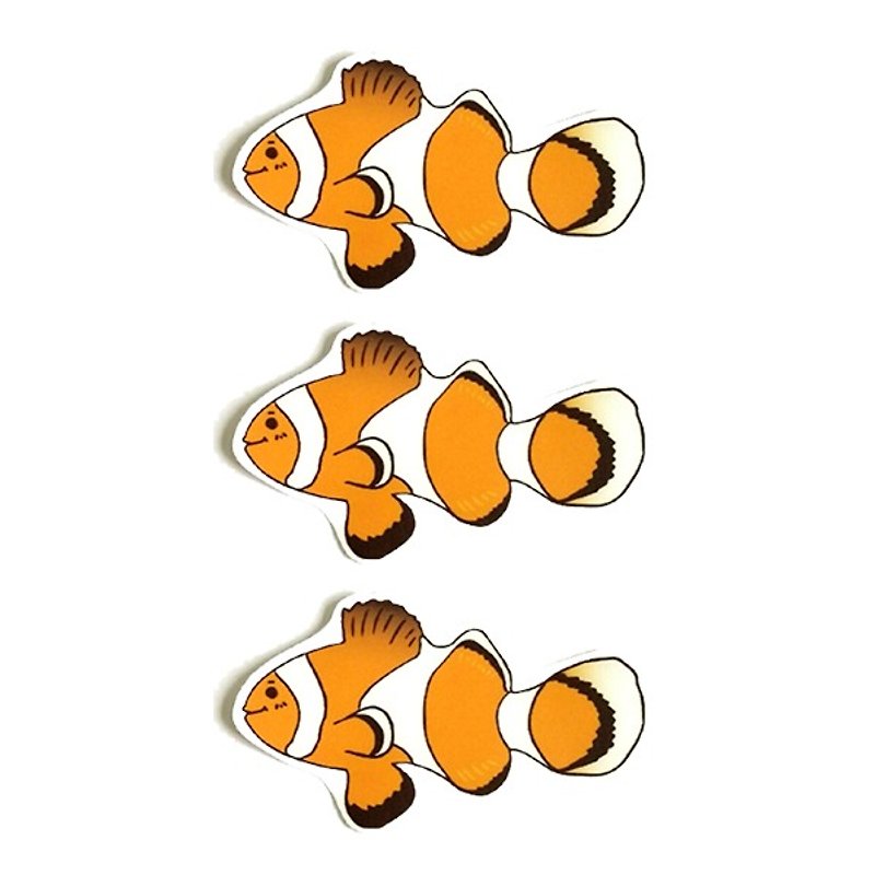1212 play Design funny stickers waterproof stickers everywhere - Mr. Clown Fish - สติกเกอร์ - วัสดุกันนำ้ สีส้ม