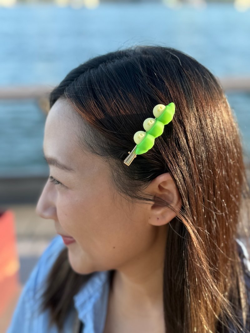 溫感變色豌豆髮夾 - 髮夾/髮圈 - 塑膠 綠色
