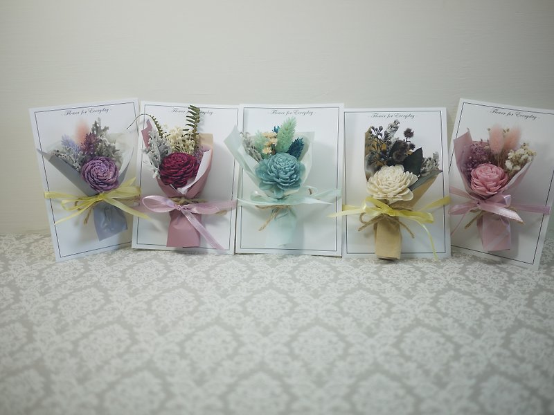 Give her flowers to give him dry bouquet Card / Western Valentine 's Day / birthday / anniversary * 12 - Plants - Plants & Flowers Pink