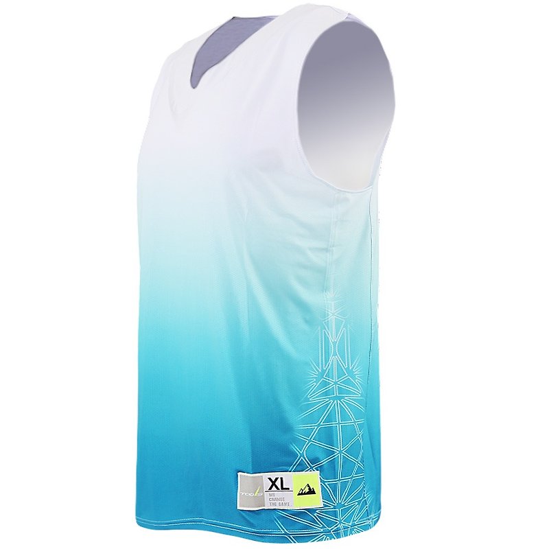 Tools Gradient Sublimation Basketball Wear#Blue#Basketball Tops - Men's Sportswear Tops - Polyester Blue