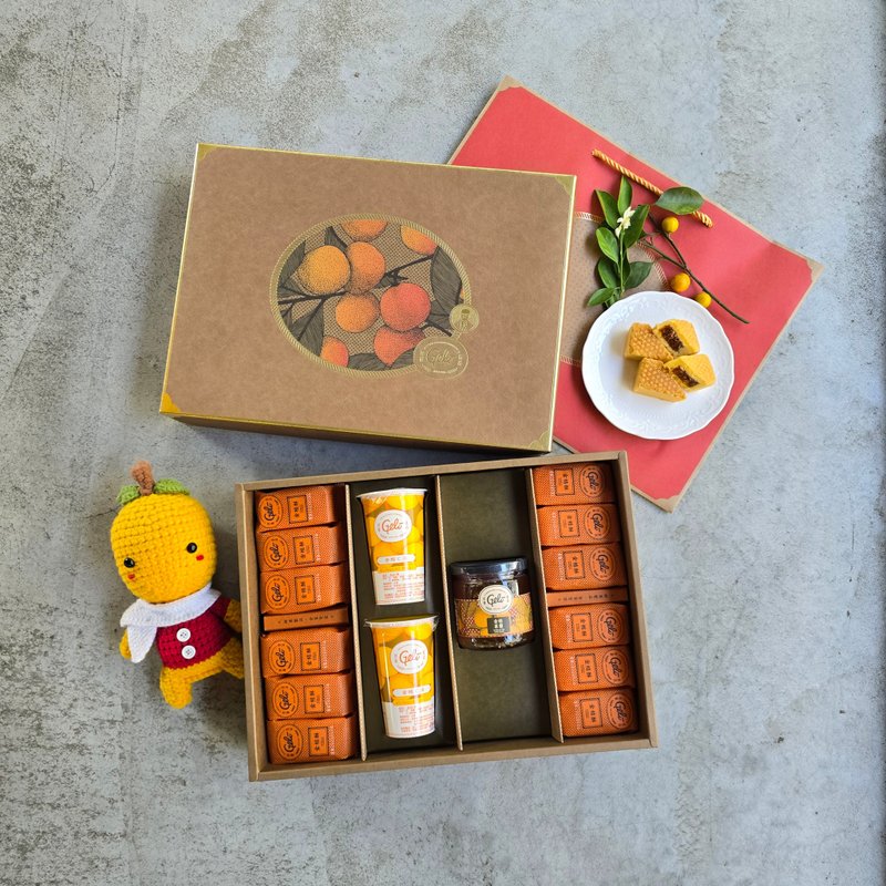 New Year Ju Feng Gift Box LC8 (12 kumquat cakes + kumquat C jelly + optional combination) - with carrying bag - Cake & Desserts - Fresh Ingredients 