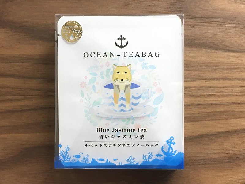 青いジャスミン茶　チベットスナギツネのティーバッグ　４包 - 茶葉/茶包 - 紙 藍色