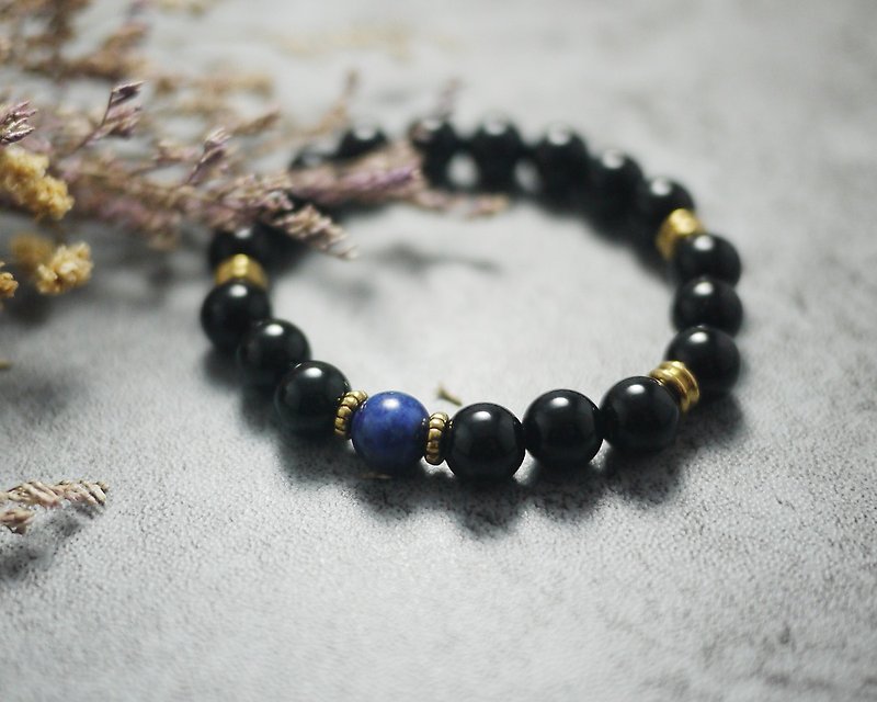 Natural stone bracelet - Southern fish (Agate / Lapis / Accessories / Personality) - Bracelets - Gemstone Black