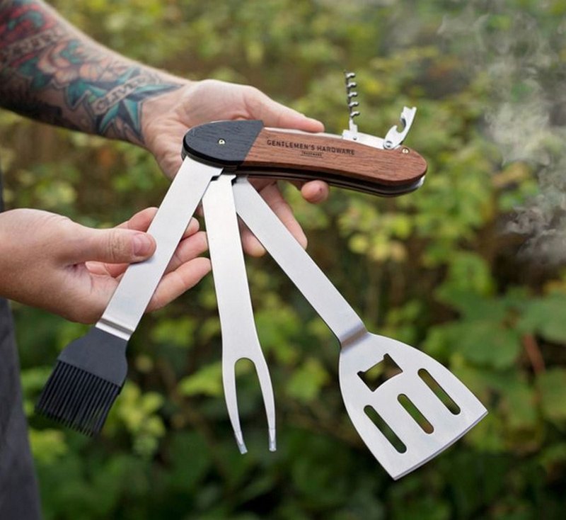 Gentlemen's Hardware BBQ Multi Tool 5-in-1 Multi-Function Stainless Steel BBQ Spatula - ตะหลิว - วัสดุอื่นๆ หลากหลายสี