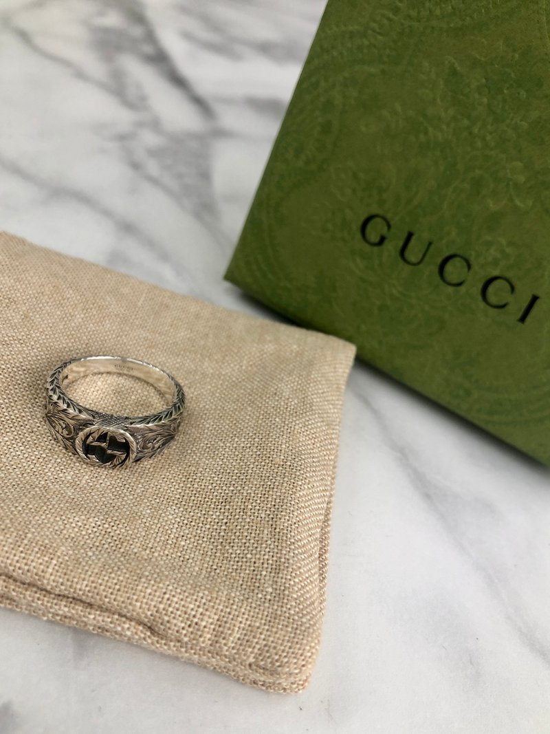 【 日本直送　名牌中古包 】GUCCI グッチ 指輪 シルバー インターロッキング 16号 vintage ヴィンテージ オールド fk7c8s - 戒指 - 其他材質 銀色
