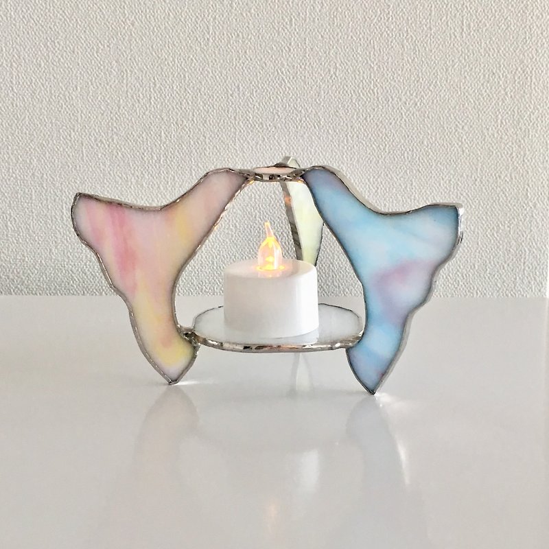 Candle night LED candle holder Happy bird 1 glass Bay View - Candles & Candle Holders - Glass Pink