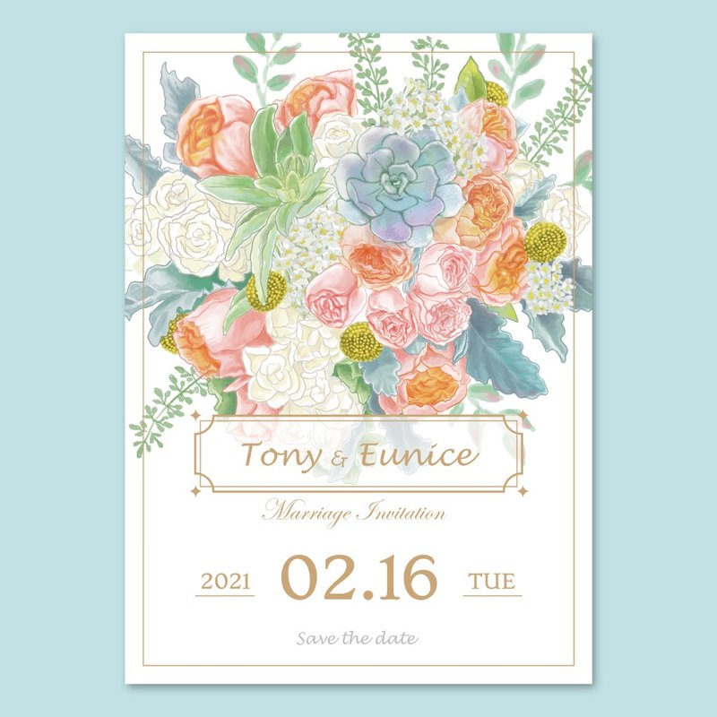 Illustrated Wedding Invitations | Engagement Wedding Invitations | - การ์ด/โปสการ์ด - กระดาษ 