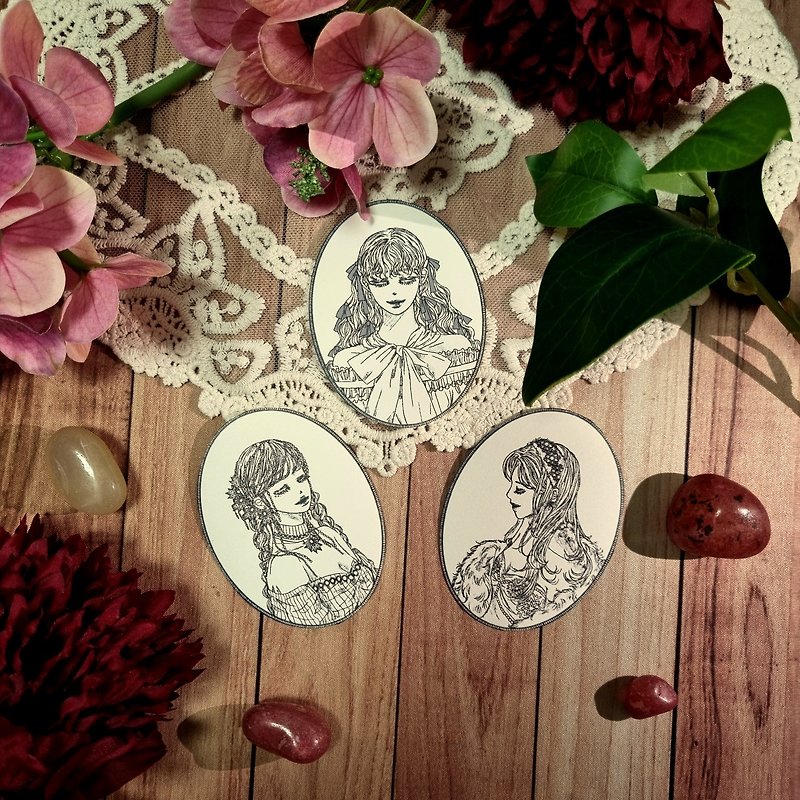 Brooch lady - Ornament - Stickers - Paper 