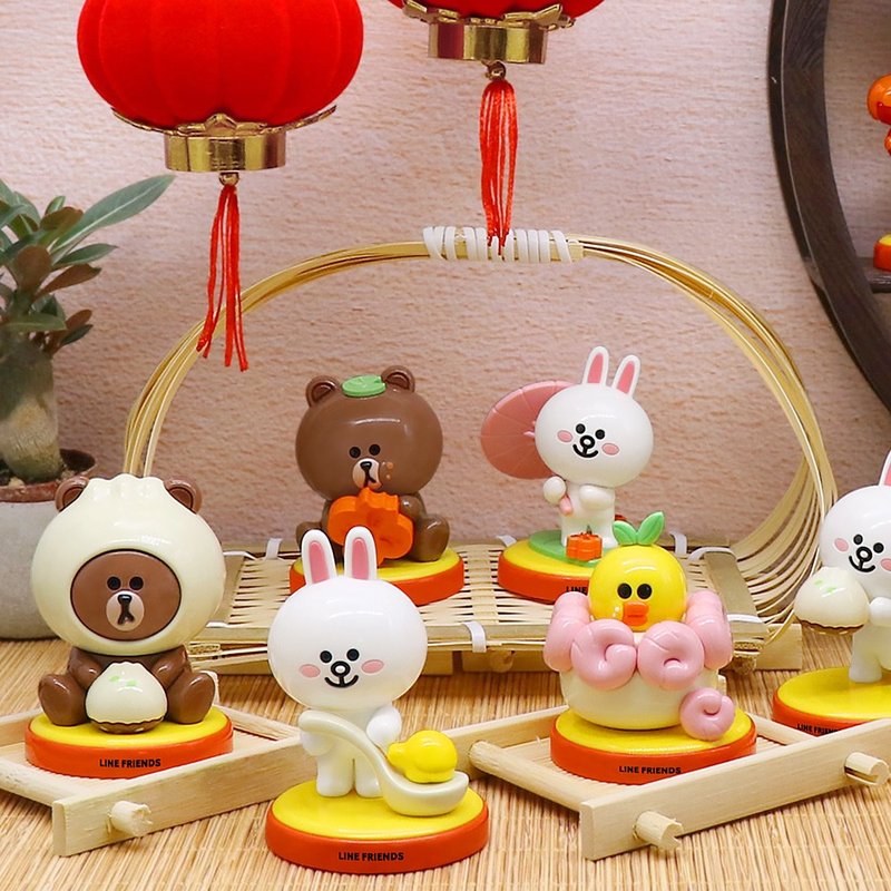 GARMMA LINE FRIENDS 中式餐點系列 盒玩公仔(一套9隻不重複) - 公仔/玩偶 - 塑膠 