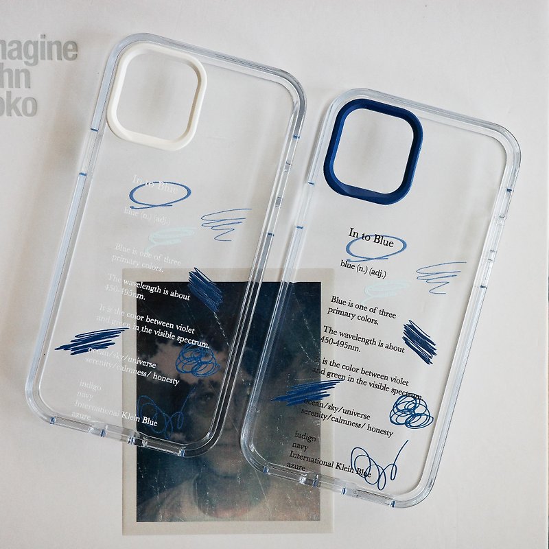 Into Blue Rhino Shield クリア ストラップ 透明電話ケース - スマホケース - プラスチック ブルー