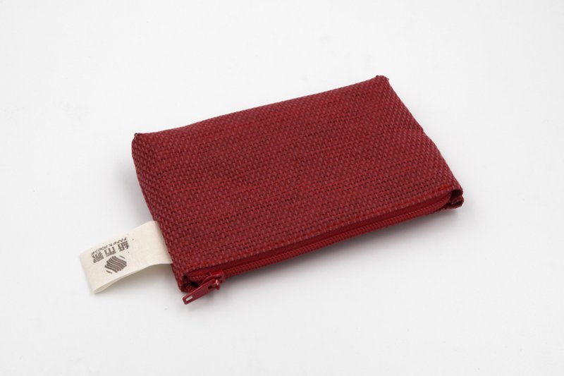 [Paper cloth home] coin purse dark red paper thread weaving - Coin Purses - Paper Red