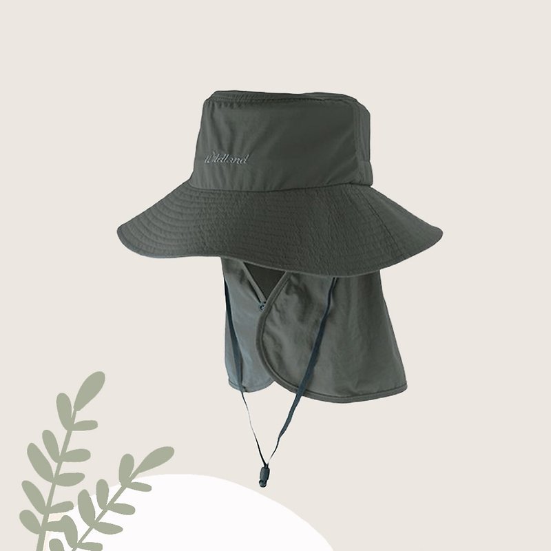 [Wildland Wilderness] Anti-UV detachable functional sun visor neutral WH1037-177 Lisong Hot Spring - Hats & Caps - Polyester Green