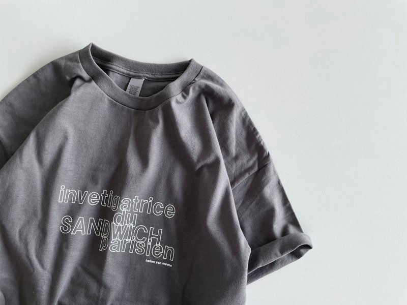 big silhouette T-shirt / charcoal / unisex / SANDWICH  parisien - 帽T/大學T - 棉．麻 灰色