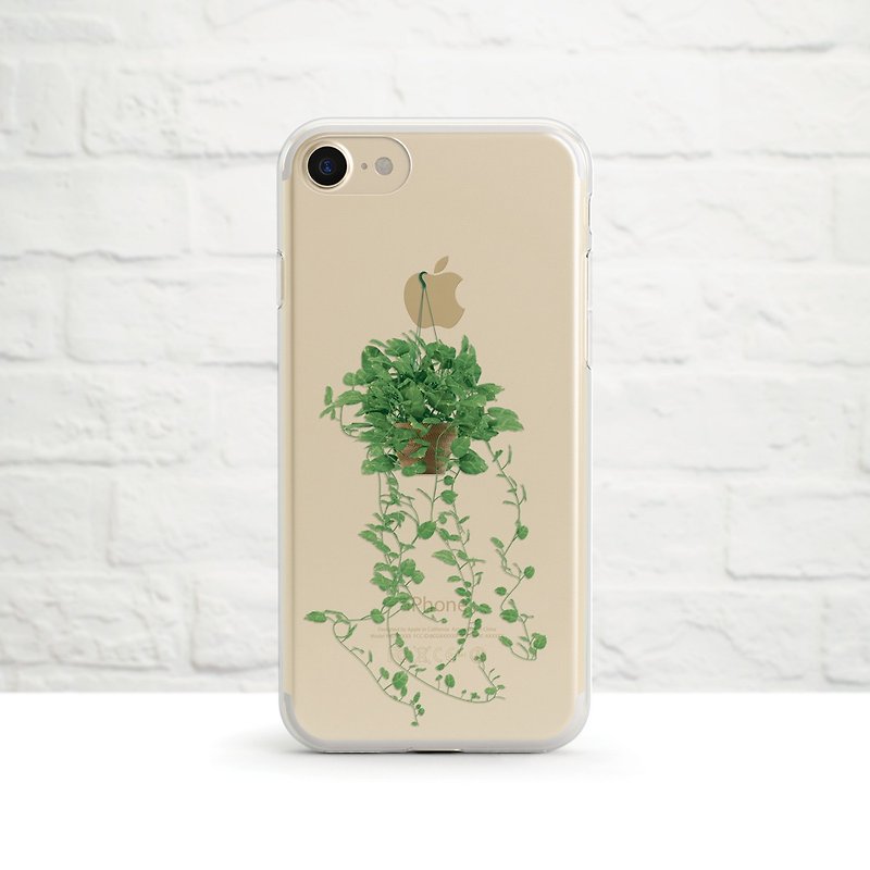 Small Hanging Basket - Shockproof Transparent Soft Shell - iphone 14 ,iphone 8, iPhone 7, iPhone 6 - เคส/ซองมือถือ - พลาสติก สีเขียว