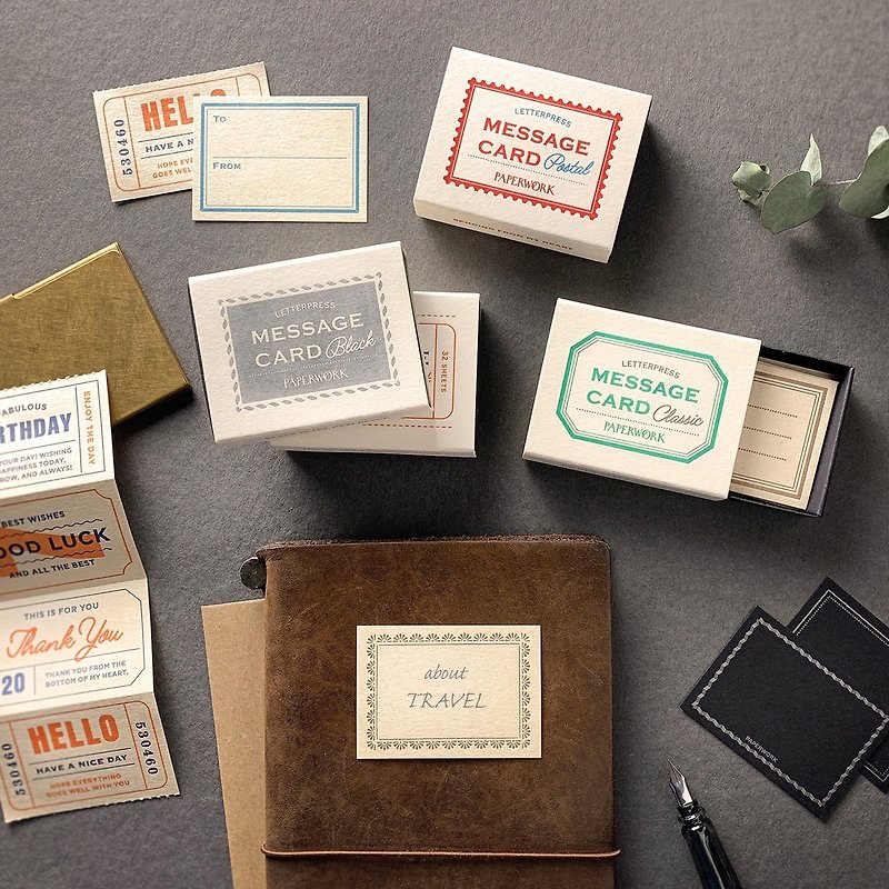 Letterpress printing boxed message card - กระดาษโน้ต - กระดาษ หลากหลายสี