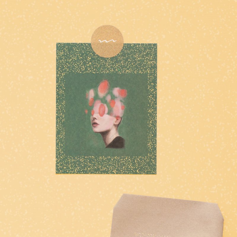 Floating Log - A small picture card that calms you down - การ์ด/โปสการ์ด - กระดาษ สีเขียว