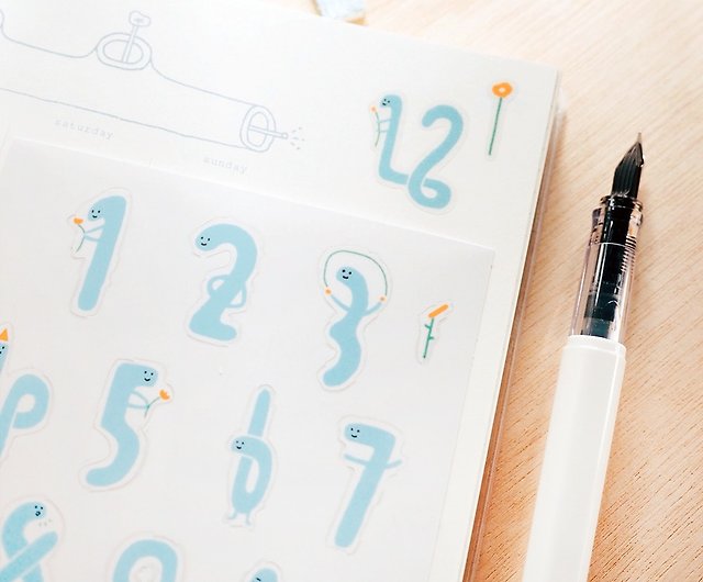 Blue Numbers - Monthly Stickers - Die Cut Tiny Stickers - Shop