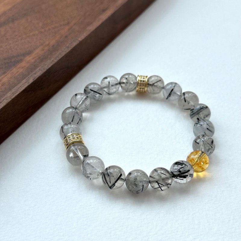 [Scorpio Sagittarius | November] Black-haired citrine gold-plated bracelet to gather wealth and be biased towards wealth and guard against villains - Bracelets - Semi-Precious Stones Multicolor