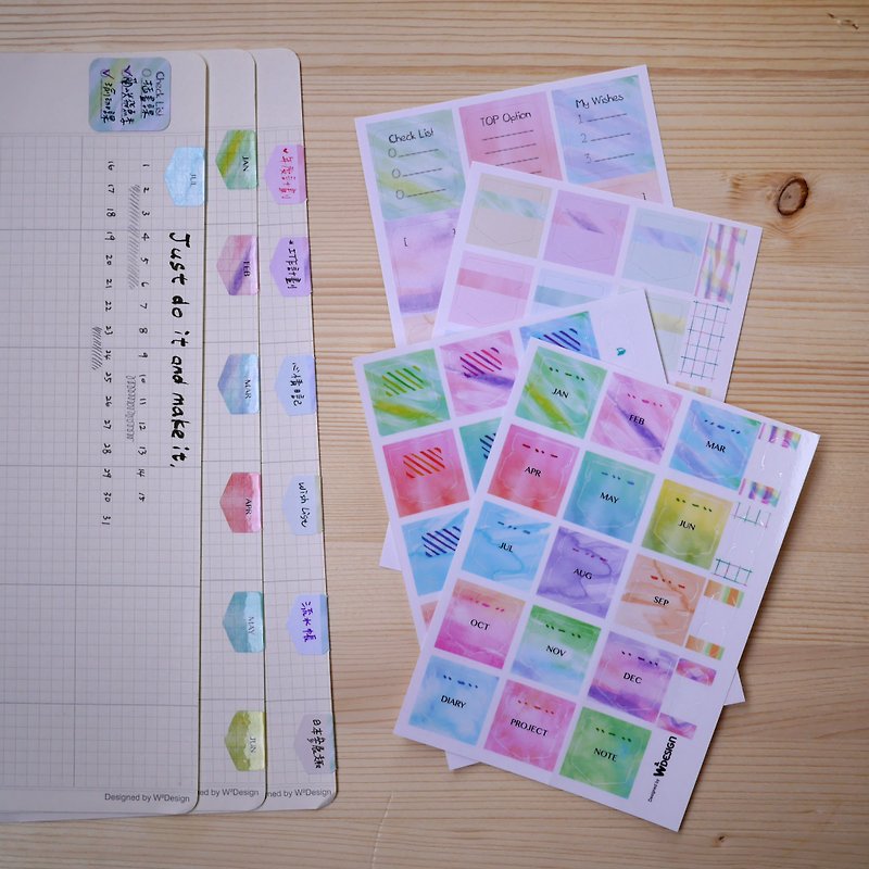 Infinity index stickers without blurring (4 sheets into) - Stickers - Paper Multicolor