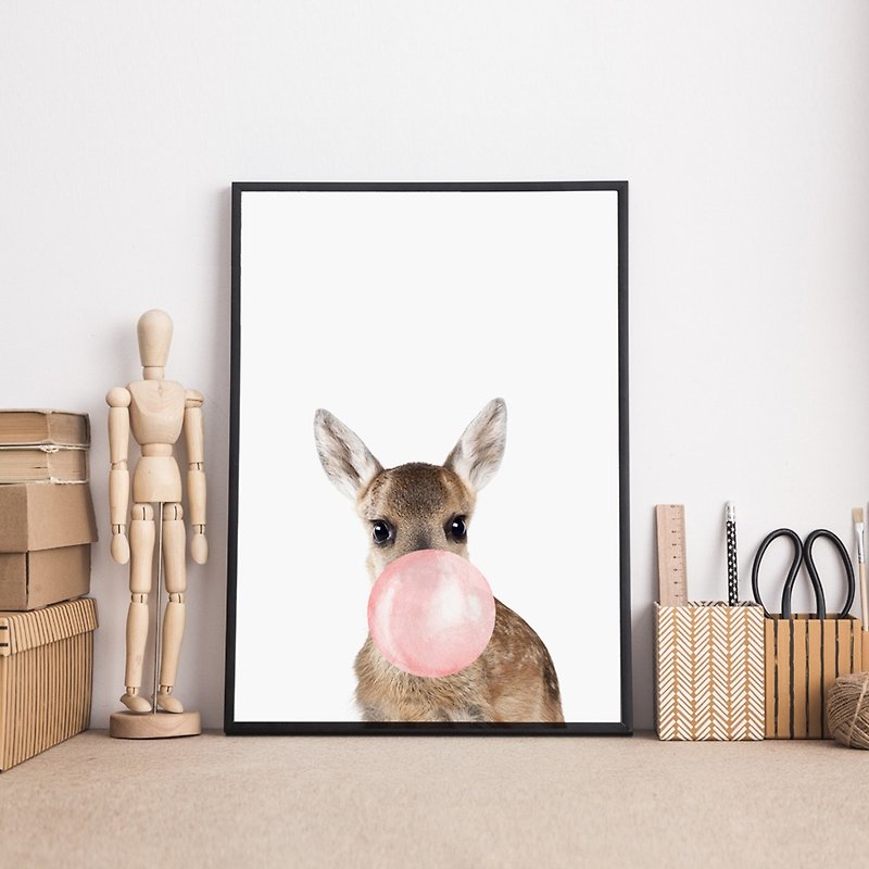 Chewing Kangaroo - Painting / Sofa Background / Children's Room / Animal / Hotel Layout / Bedroom Painting / Copy Painting - Posters - Other Materials Multicolor