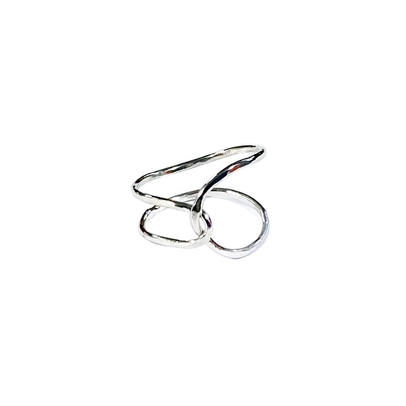 Sterling Silver Unbalanced Eternity Ring - 戒指 - 純銀 銀色