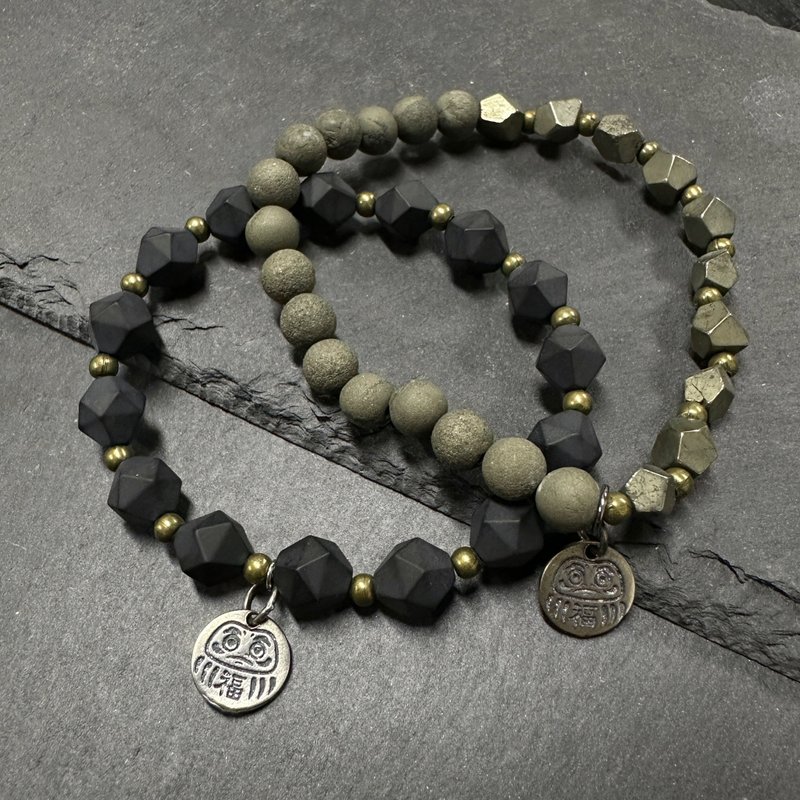 達魔X切面石手鏈 - 手鍊/手環 - 其他材質 黑色