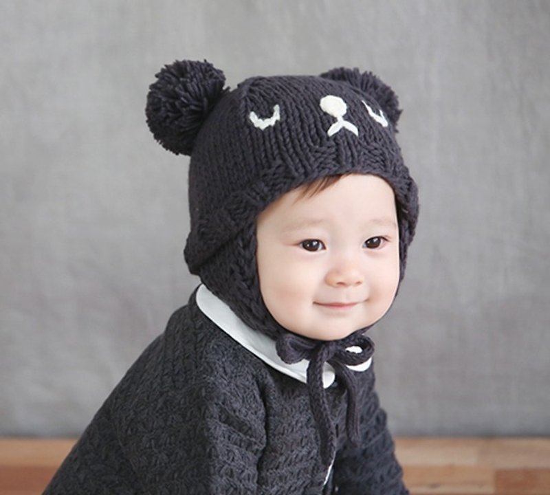 Happy Prince Paul Baby Knitted Hat Christmas Gift - หมวกเด็ก - เส้นใยสังเคราะห์ สีเทา