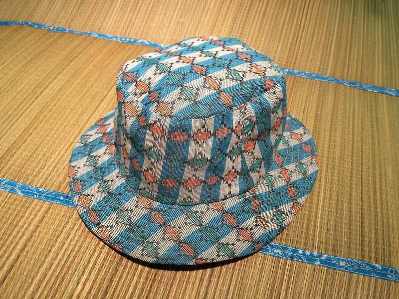 EARTH.er │ traditional Nepalese mountaineering cloth sombrero # 07 ● Traditional Dhaka Hiking Bonnie Hat # 07│ :: Hong Kong original design brand :: - หมวก - วัสดุอื่นๆ สีน้ำเงิน
